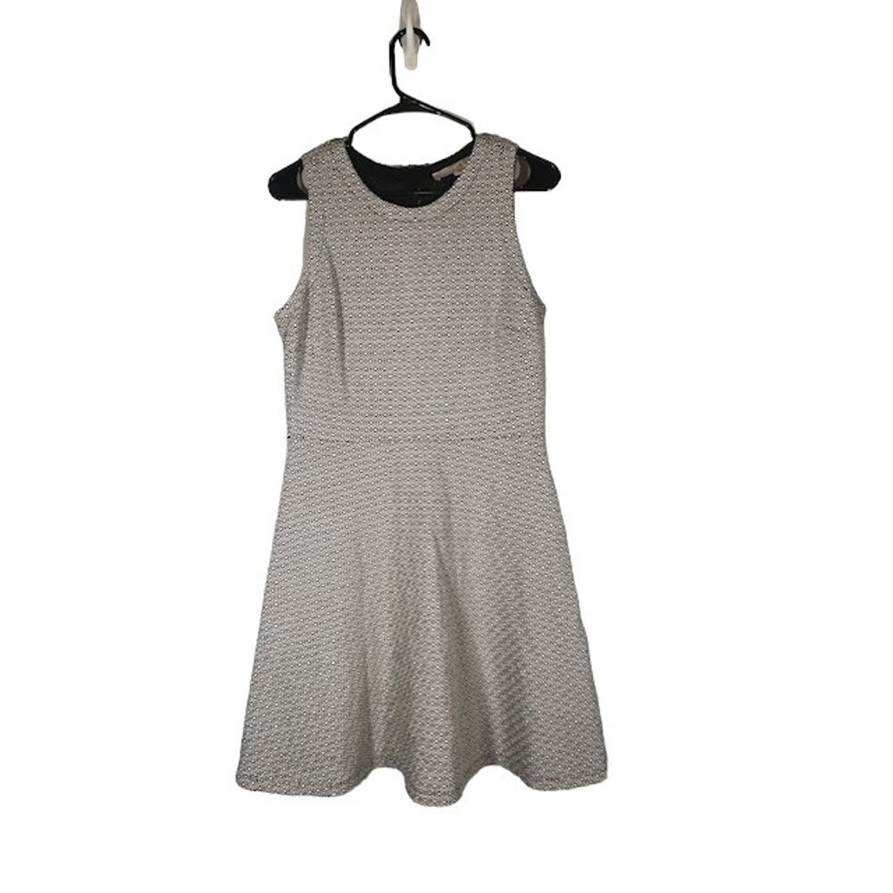 Ann Taylor LOFT Black & White Diamond Print Sleeveless Sheath Dress Women Sz 6